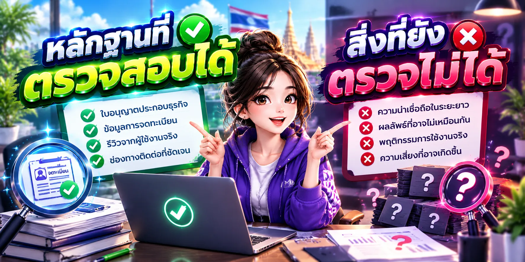 ตารางแยกหลักฐานที่ตรวจสอบได้และยังตรวจไม่ได้ของ <b>โชคเจริญ</b>